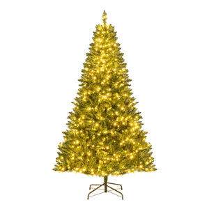 5/6/7 Feet Artificial Christmas Tree Hinged Xmas Tree with 7 Lighting Modes-7 Feet
