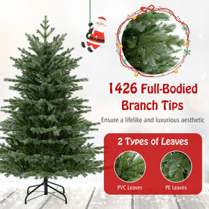 5/6/7 Feet Artificial Christmas Tree with 1426/2116/3156 Lush PVC and 200/300/400 Warm White LED Lights-5 fit view 7