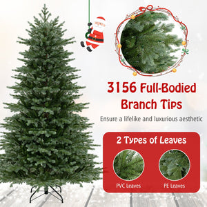 5/6/7 Feet Artificial Christmas Tree with 1426/2116/3156 Lush PVC and 200/300/400 Warm White LED Lights-L view 7