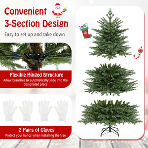 5/6/7 Feet Artificial Christmas Tree with 1426/2116/3156 Lush PVC and 200/300/400 Warm White LED Lights-M view 9