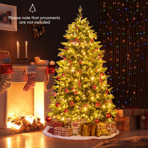 6 Feet Artificial Xmas Tree Hinged with 11 Lighting Modes and Remote Control-6 ft view 3
