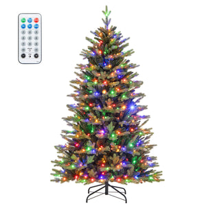 6 Feet Artificial Xmas Tree Hinged with 11 Lighting Modes and Remote Control-6 ft view 4