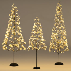 5/6/7 FT Lighted Alpine Tree with Warm White Light LED Lights Pre-lit Artificial Cedar Tree with Weighted Base-5ft view 4