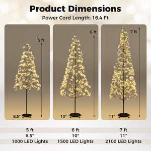 5/6/7 FT Lighted Alpine Tree with Warm White Light LED Lights Pre-lit Artificial Cedar Tree with Weighted Base-5ft view 5
