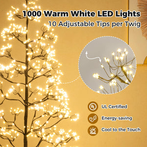 5/6/7 FT Lighted Alpine Tree with Warm White Light LED Lights Pre-lit Artificial Cedar Tree with Weighted Base-5ft view 7