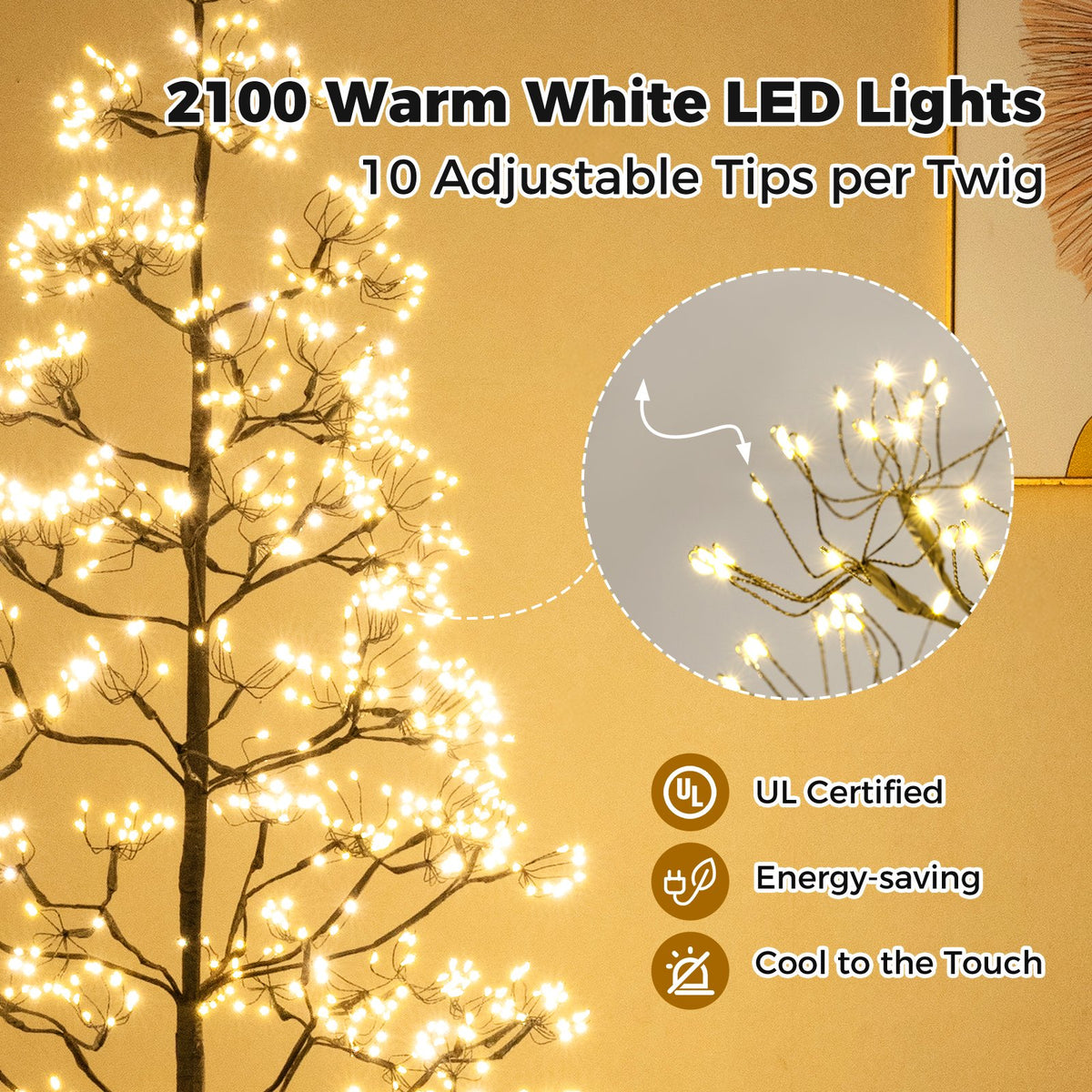 5/6/7 FT Lighted Alpine Tree with Warm White Light LED Lights Pre-lit Artificial Cedar Tree with Weighted Base-7 ft view 6