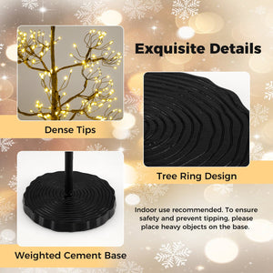 5/6/7 FT Lighted Alpine Tree with Warm White Light LED Lights Pre-lit Artificial Cedar Tree with Weighted Base-7 ft view 9