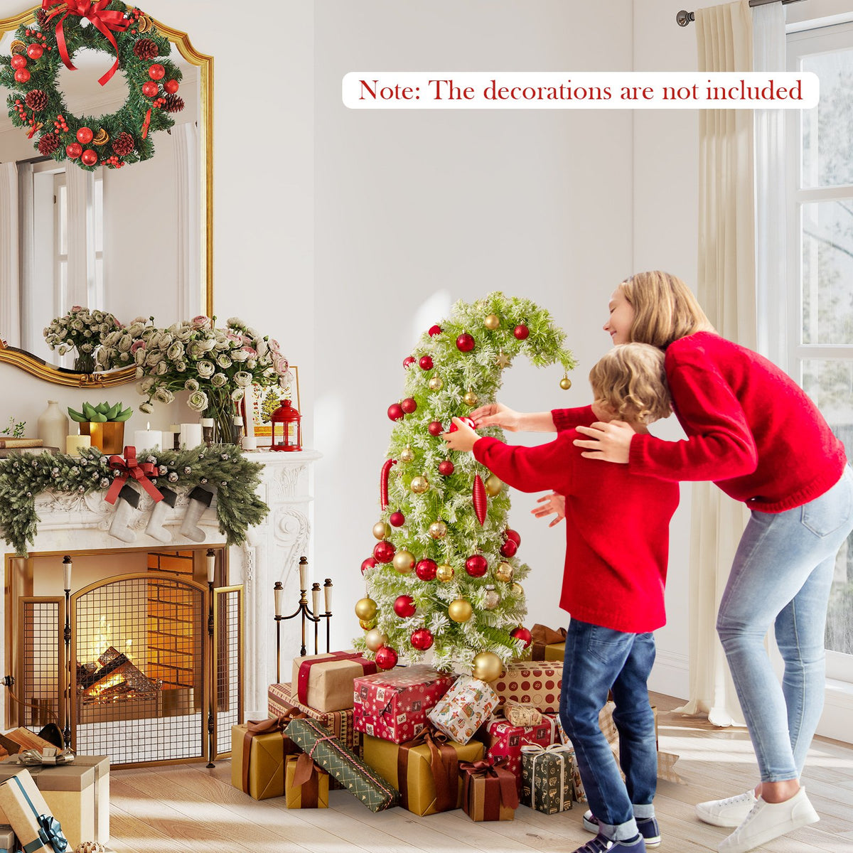5/6/7 FT Whimsical Christmas Tree with Bendable Top and 216/290/366 Branch-5 FT view 7