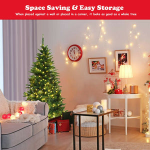 Pre-Lit Artificial Half National Christmas Tree with 8 Flash Modes-5 ft view 3