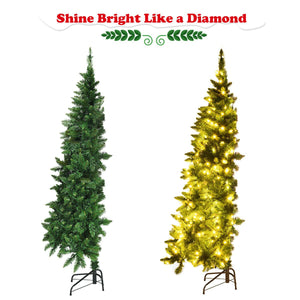 Pre-Lit Artificial Half National Christmas Tree with 8 Flash Modes-5 ft view 6