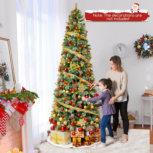 5/7.5/9 FT Pre-Lit Artificial Christmas Tree with 453/1096/1416 PVC and Pine Needles-XL view 5