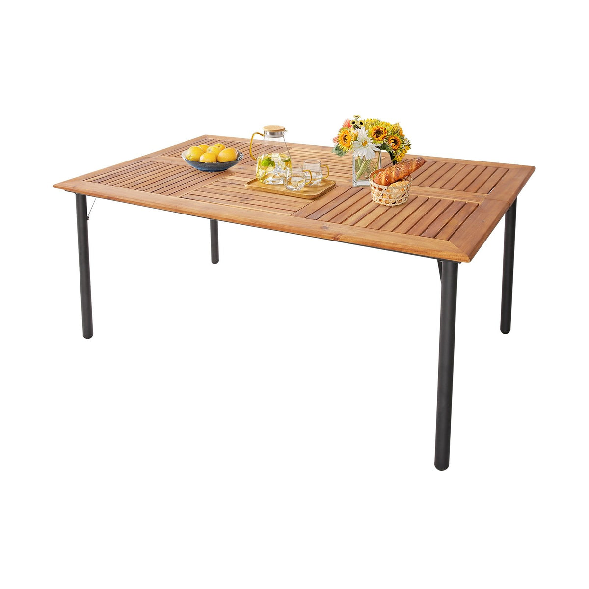 5/7-Piece Outdoor Dining Set with Acacia Wood Table-6 Pieces + view 6