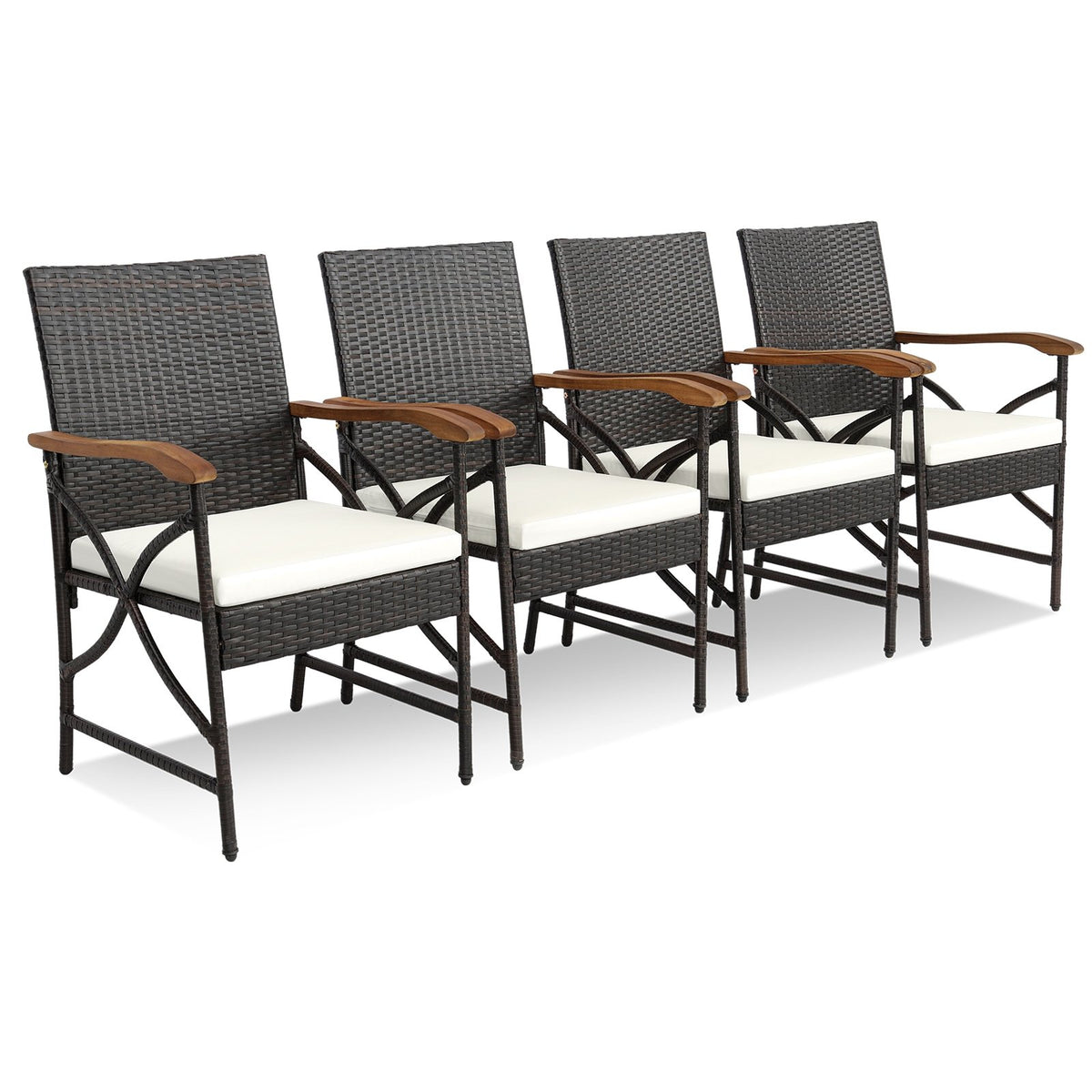 5/7-Piece Outdoor Dining Set with Acacia Wood Table-6 Pieces + view 8