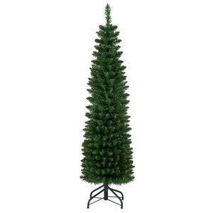 5/6/7/8/9 Feet Pre-lit Pencil Artificial Christmas Tree with 150/180/200//300/400 Warm White LED Lights-5 ft view 4