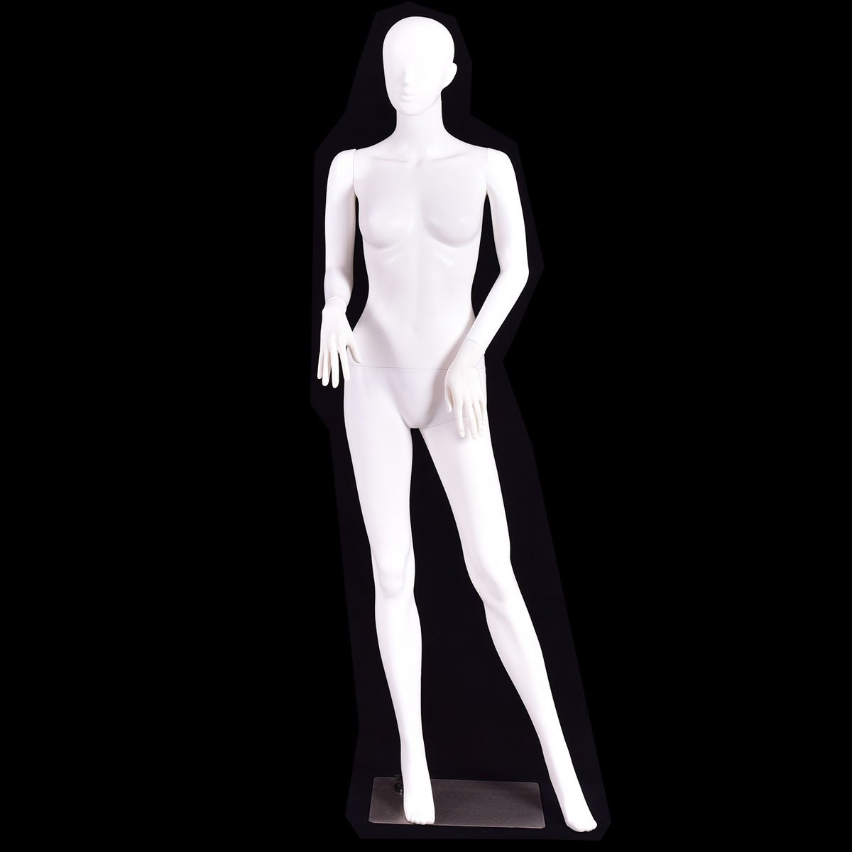 5.8 Feet Plastic Female Mannequin Adjustable Detachable Manikin with Metal Stand view 4