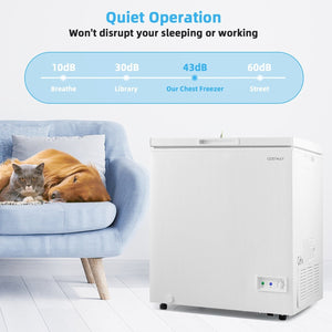 3.5/5 Cu.ft Compact Chest Freezer with Removable Storage Basket-5 Cubic Feet view 3