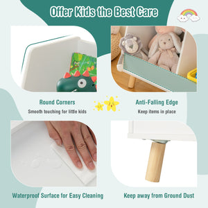 5-Cube Kids Bookshelf and Toy Organizer with Anti-Tipping Kits-White view 9