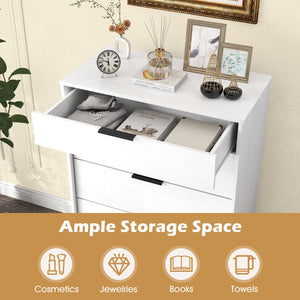 5-Drawer Dresser with Interlock System for Bedroom Living Room-White view 6