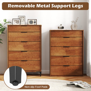 5-Drawer Dresser with Interlock System for Bedroom Living Room-Cherry view 6