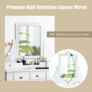 5 Drawers Removable Box Makeup Dressing Vanity Set-White view 6