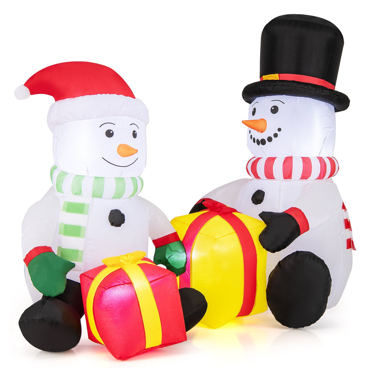 5 Feet 2 Cute Blow-up Snowman Christmas Inflatables with Gift Boxes view 4
