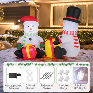 5 Feet 2 Cute Blow-up Snowman Christmas Inflatables with Gift Boxes view 7