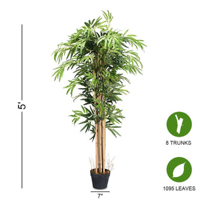 5-Feet Artificial Bamboo Silk Tree Indoor-Outdoor Decorative Planter view 4