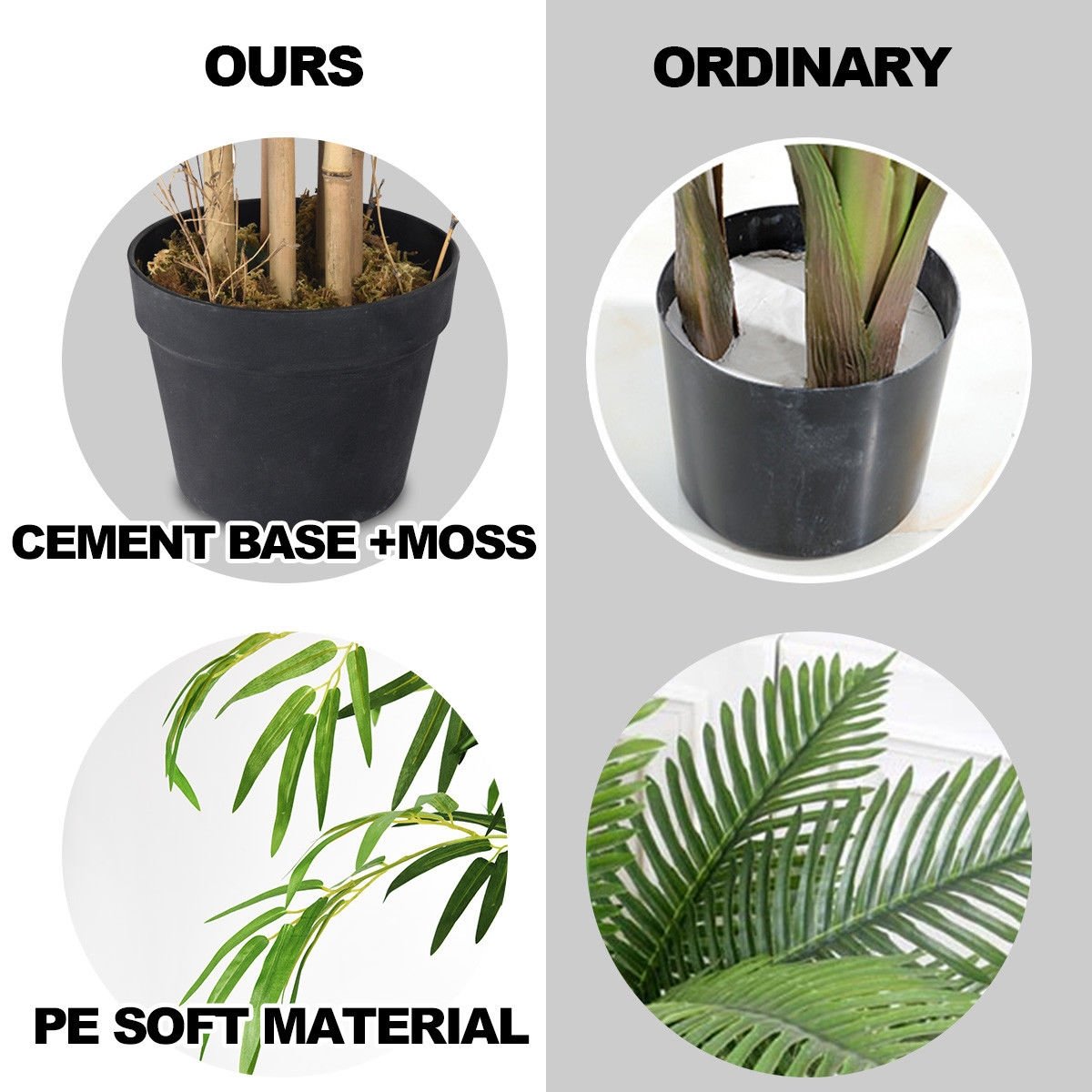 5-Feet Artificial Bamboo Silk Tree Indoor-Outdoor Decorative Planter view 8