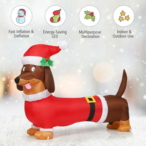 5 Feet Inflatable Christmas Dog with LED Lights view 3