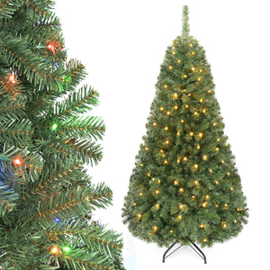 5 FT Artificial Christmas Tree with 2 Lighting Colors and Folding Metal Stand view 2
