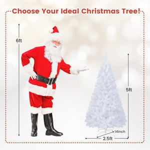 5 ft White Artificial PVC Christmas Tree with Solid Metal Stand-5 ft view 4