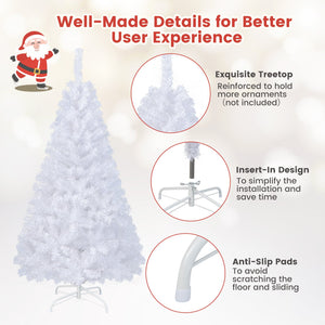 5 ft White Artificial PVC Christmas Tree with Solid Metal Stand-5 ft view 8