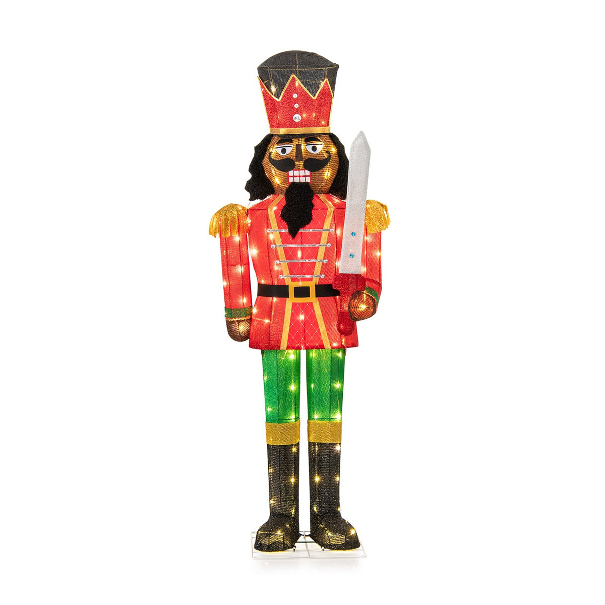5 FT Giant Nutcracker with Glitter Sword for Outdoor