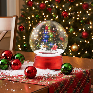 5 Ft Musical Christmas Street Lamp with 8 Tunes and Blowing Snow-Red view 6