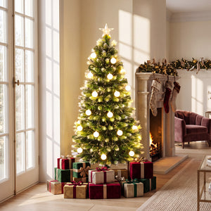 5 FT Pre-Lit Artificial Christmas Tree with Dazzling Optical Fibers view 2