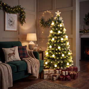 5 FT Pre-Lit Artificial Christmas Tree with Dazzling Optical Fibers view 3