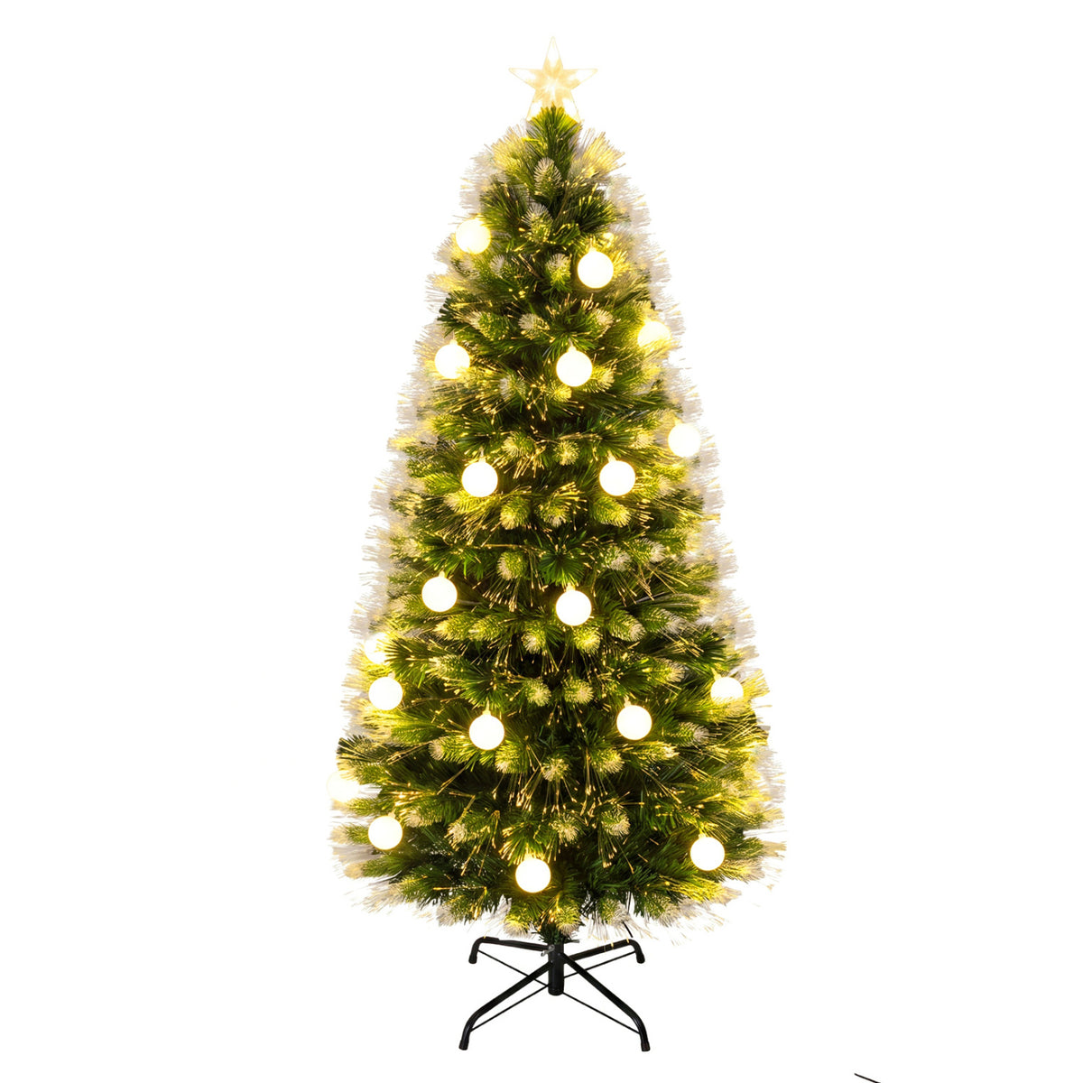 5 FT Pre-Lit Artificial Christmas Tree with Dazzling Optical Fibers view 4