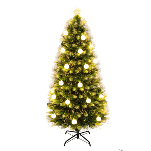 5 FT Pre-Lit Artificial Christmas Tree with Dazzling Optical Fibers view 4