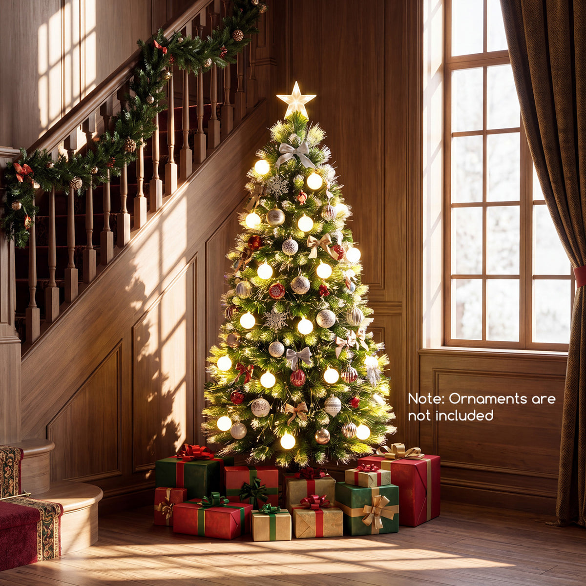 5 FT Pre-Lit Artificial Christmas Tree with Dazzling Optical Fibers view 7