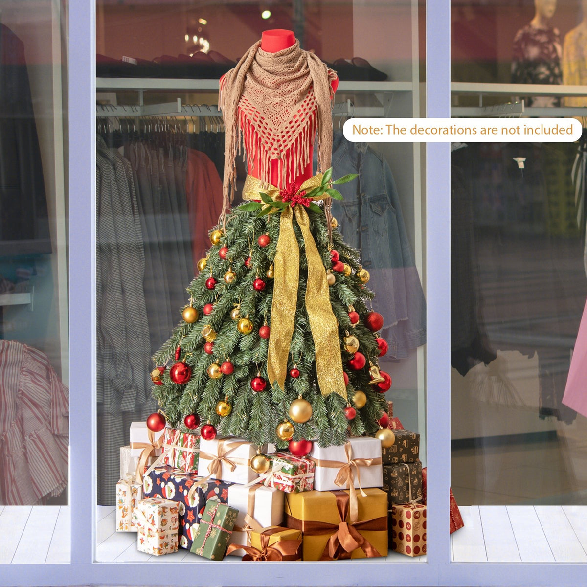 5 FT Pre-lit Mannequin Artificial Christmas Tree Dress Form Xmas Tree view 6