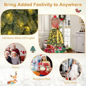 5 FT Pre-lit Mannequin Artificial Christmas Tree Dress Form Xmas Tree view 8