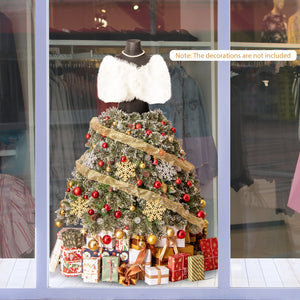5 FT Pre-lit Mannequin Artificial Christmas Tree Hinged Dress Form Xmas Tree with 465 Branch Tips view 6