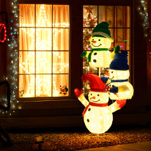 5 FT Stacked Snowman Lighted Christmas Decoration with 110 LED Lights view 5