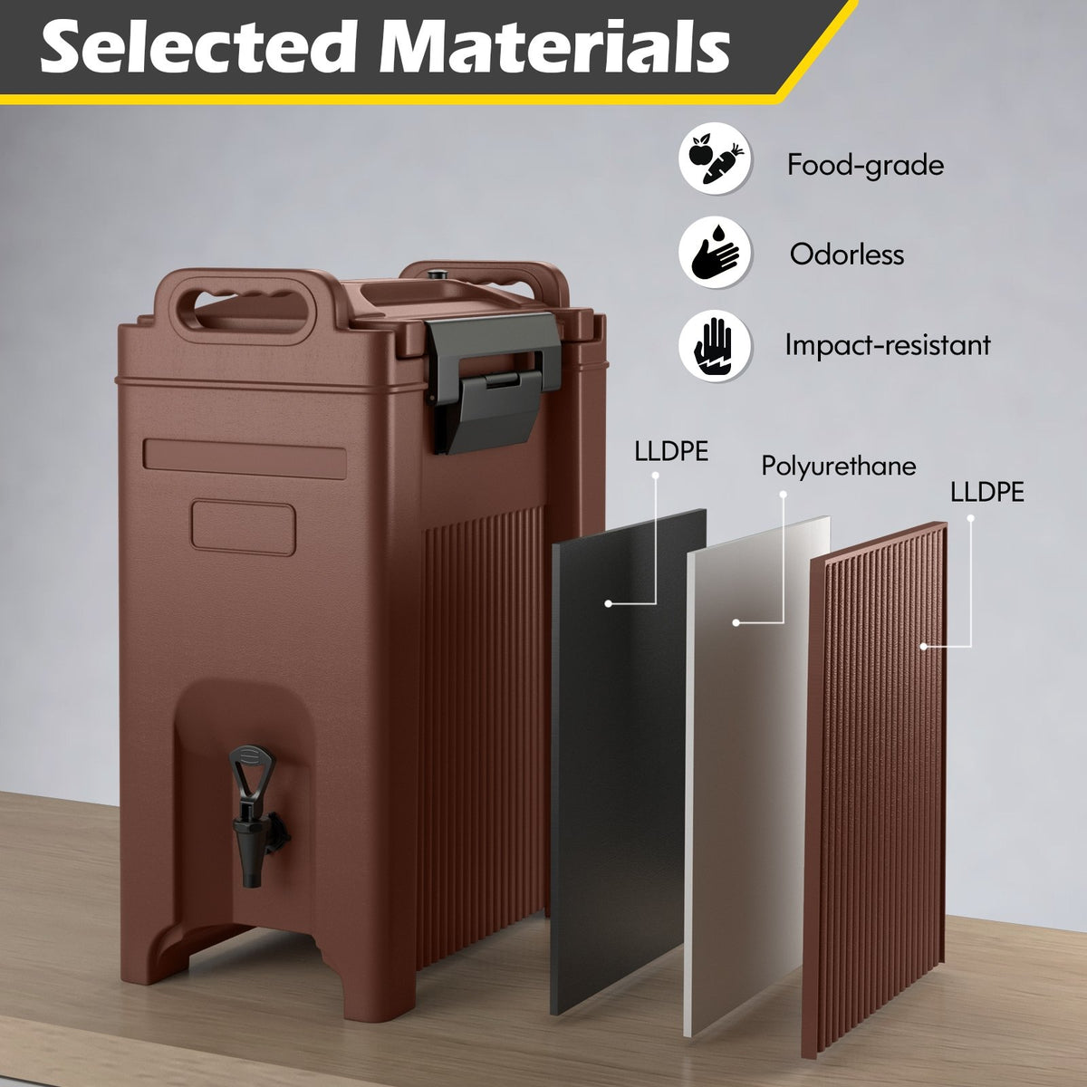 5 Gallon Insulated Beverage Server Dispenser-Coffee view 7