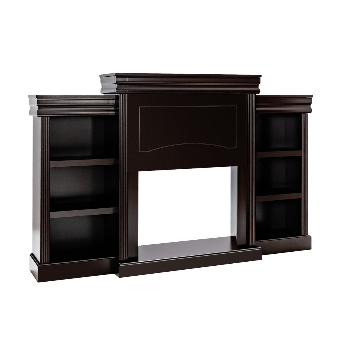 5-in-1 Complete Dining Room Set: Extendable Table, 4 Chairs, Electric Fireplace, Media Console & Bamboo Sideboard view 7