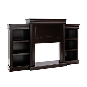 5-in-1 Complete Dining Room Set: Extendable Table, 4 Chairs, Electric Fireplace, Media Console & Bamboo Sideboard view 7