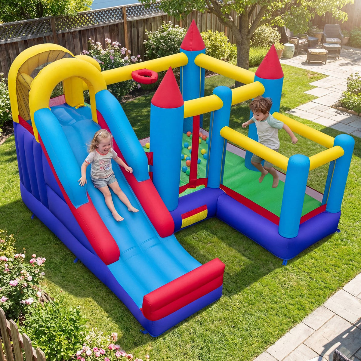 4-in-1 Inflatable Bounce Castle without Blower view 2