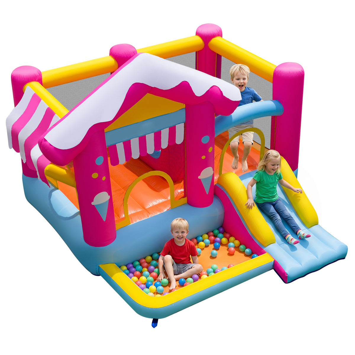 5-in-1 Inflatable Bounce House with Tunnel for Kids Ages 3-12 view 3