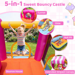 5-in-1 Inflatable Bounce House with Tunnel for Kids Ages 3-12 view 5