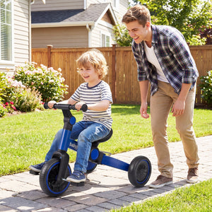 5-In-1 Toddler Bike Kids Balance Bike with Removable Pedals-Blue view 3